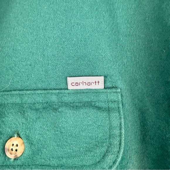 Vintage Carhartt Rugged Outdoor Wear Canvas Work Shirt Jacket – Green – Size XL - Picture 2 of 8